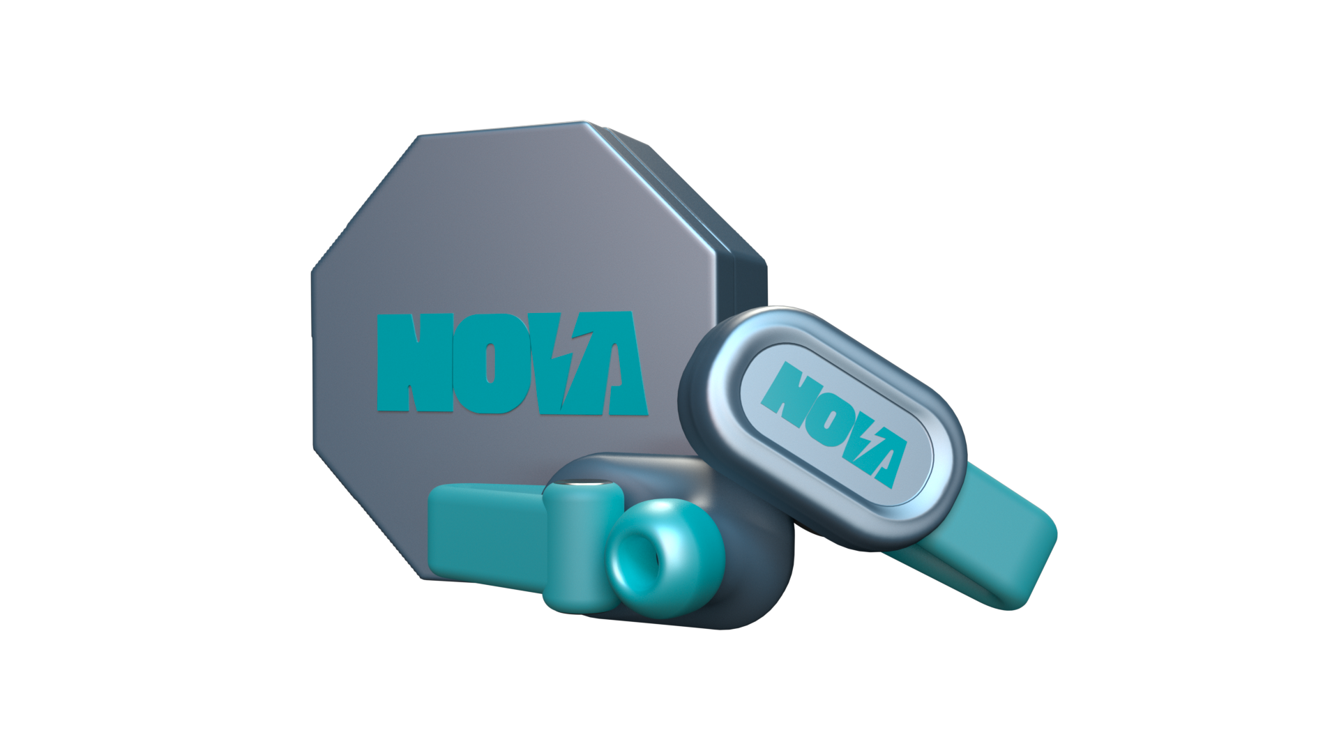 NOVA Earbuds V1 Gray & Teal